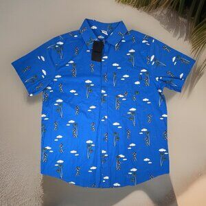 Hurley Men's Short Sleeve Button Down Shirt Sexy Hula Girl Large NWT